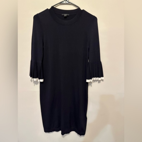COS Pleated Sleeves Knitted Dress Black Size XS - Picture 2 of 13